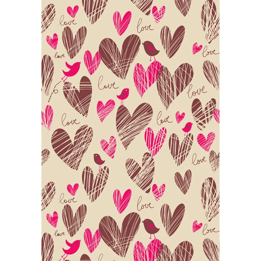 5x7ft vinyl love hearts pattern wallpaper photography backdrops for