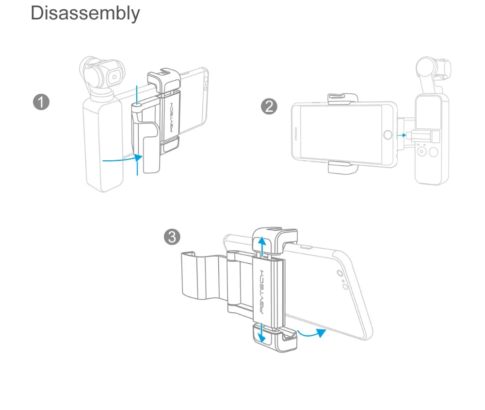 PGYTECH OSMO Карманный держатель для телефона плюс складной алюминиевый кронштейн/Универсальный держатель для телефона с зажимом для DJI OSMO Карманный ручной карданный стабилизатор