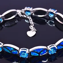 И розничная Мода тонкий синий огненный опал браслет с драгоценными камнями ювелирные изделия из серебра Вечерние Подарки для женщин BNT170919004