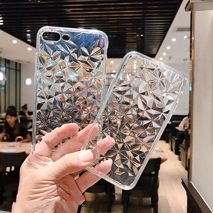 3D Diamond Soft TPU Silicone Case For iPhone 6 6S 7 8 Plus X XR XS Max 5 5S SE 6Plus 6SPlus 7Plus Glitter Transparent Phone |
