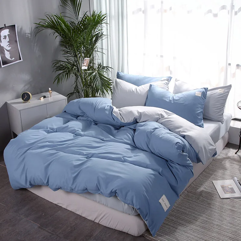 bedding solid simple bedding set Modern duvet cover set king queen full twin bed linen brief bed flat sheet set flat 2019