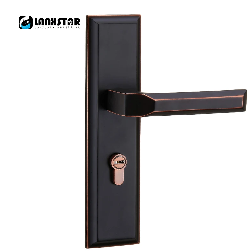 

American Simple European Style Handle Design Copper Core Hardware Mute Lockset Mechanical Split Handle Lock
