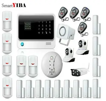 

SmartYIBA WIFI GPRS GSM Home Alarm System+Outdoor/Indoor WIFI Network Camera Fire Alarm Smoke Sensor Motion Alarm Security Sets