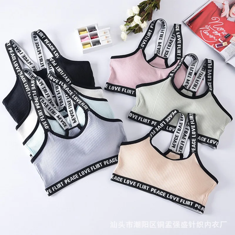 

Fashion Letter Print Bra Top Push Up Fitness Bra Underwear Cotton Tops Women Active Bra Underwear