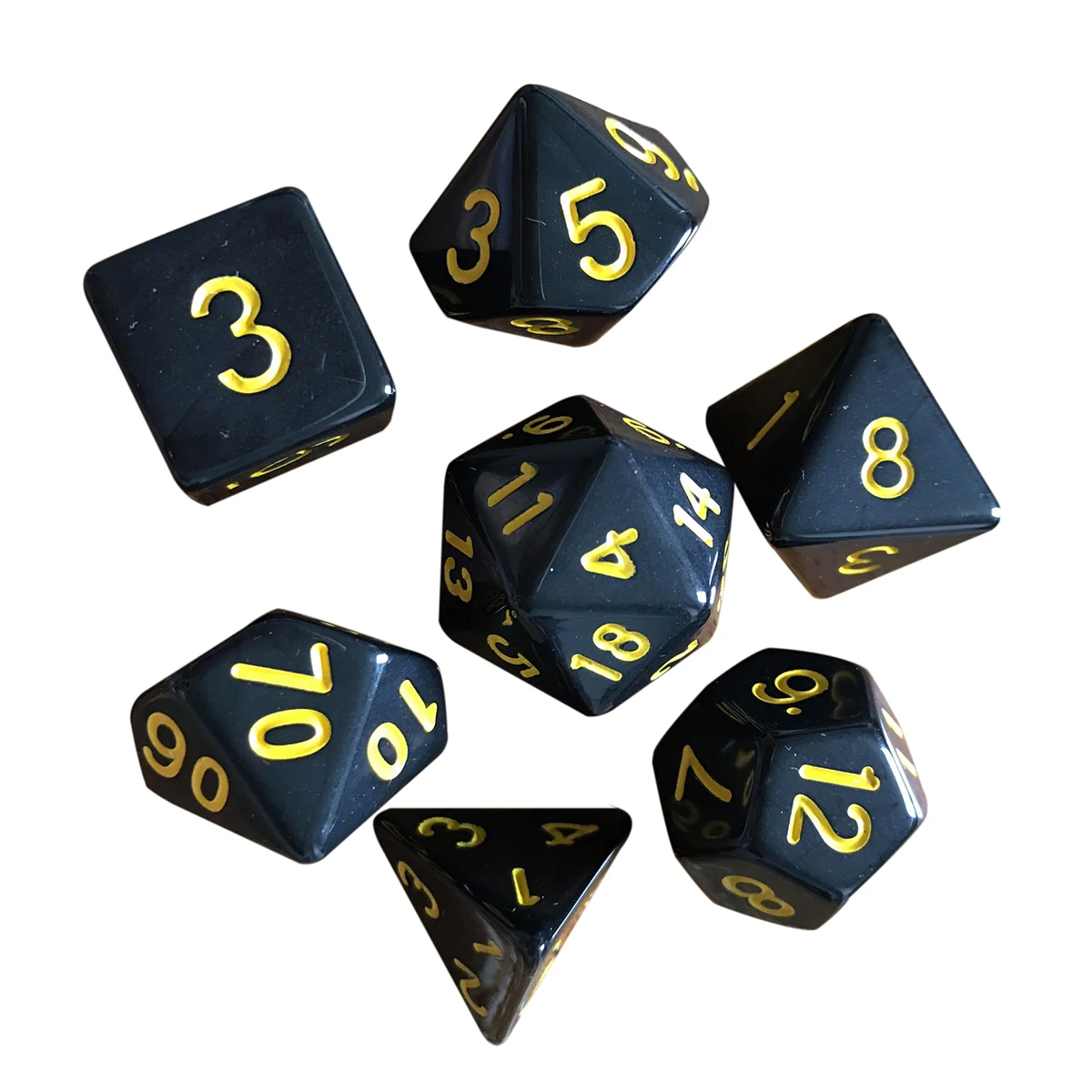 New 7pc/set Multi-sided Game Polyhedral Alloy Dice Set Nickel Black 3 Colors Dungeons & Dragons Funny Party Outdoor Gaming Dices
