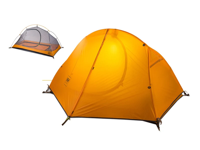 NatureHike 1 человек Сверхлегкий Палатка Открытый 3 сезона Водонепроницаемый палатка с юбкой NH18A095-D - Цвет: Orange