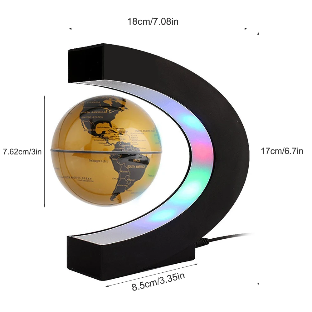 Globo de Levitação Mapa do Mundo Criativo Magnética Night Light Decoração Interior Lâmpada Mesa Cabeceira Antigravidade Crianças Estudo Presente Myc Led 9 mesa cabeceira antigravidade crianças estudo presente myc