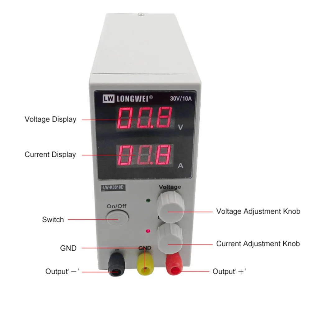 LW-K3010D источник питания постоянного тока Регулируемый цифровой литиевый аккумулятор для зарядки 30 в 10 А регуляторы напряжения переключатель лабораторный источник питания