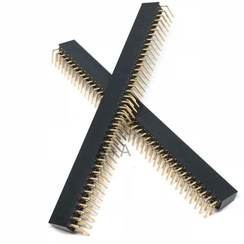 5PCS Pitch 2.54mm 2x40Pin 80 Pin Female Double Row Right Angle Straight Header Strip Connector Socket 3