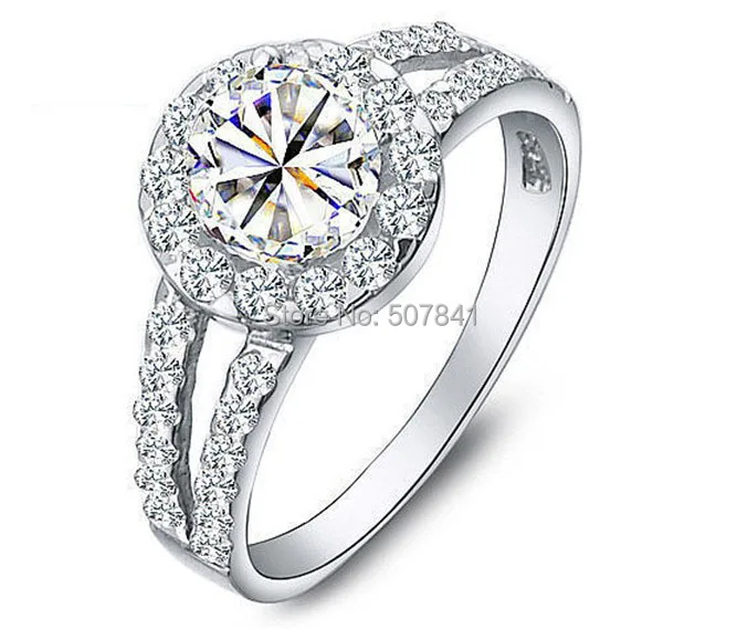 Beautiful noble top pretty fashion Wedding Party silver color CZ Zircon clear crystal Lady Ring jewelry white gold | Украшения и