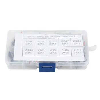 

200Pcs 10Types NPN PNP Power Transistors with Box BC337/BC547/2N2222/S8050