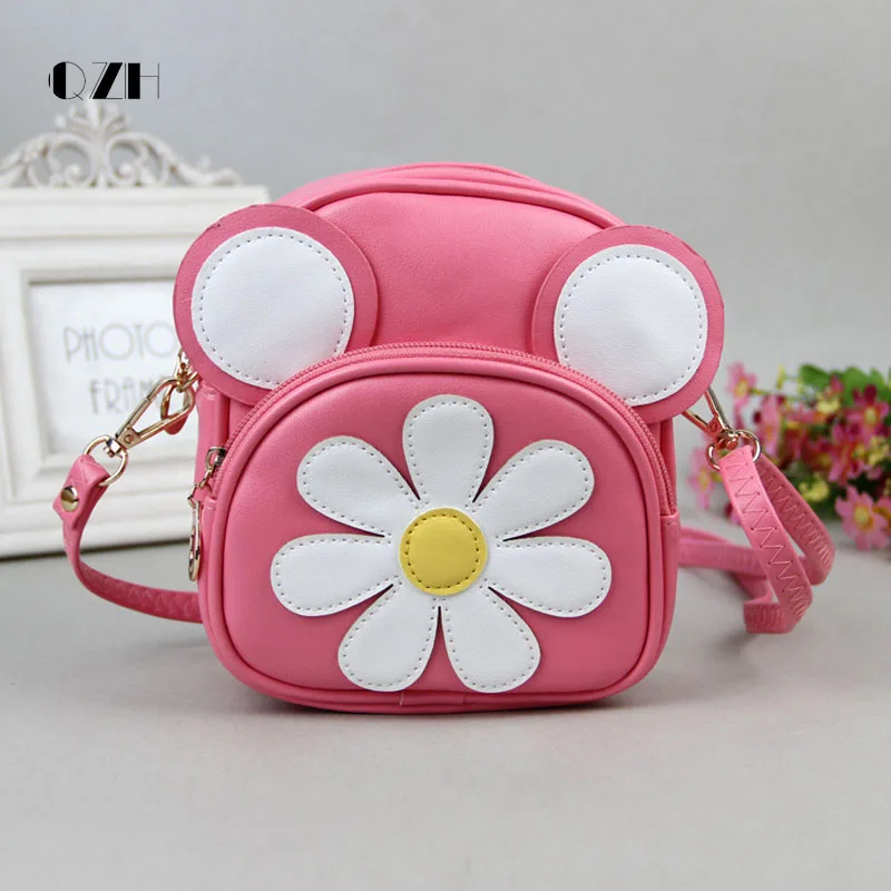QZH Cartoon Kids Girl Messenger Bags PU Leather Cute Shoulder Bag Travel Pouch Crossbody Bag For Kindergarten Baby Gifts baby-bags-for-girl