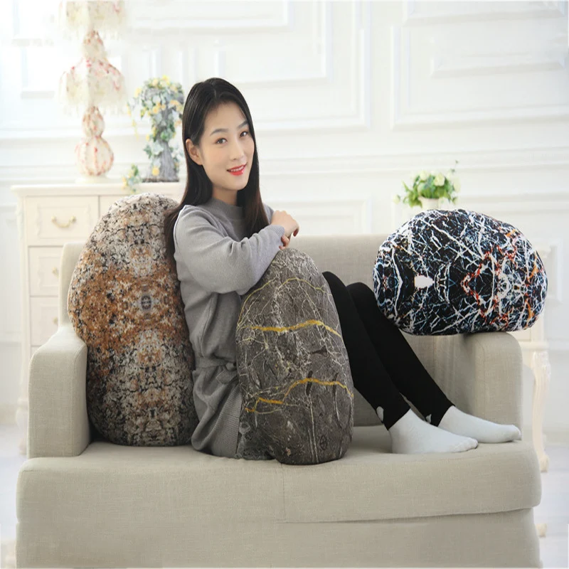 Creative Simulation Goose Egg Stone personality Funny Pillow Plush Toy Doll Children's Room Decoration Sofa Pillow Props Gift