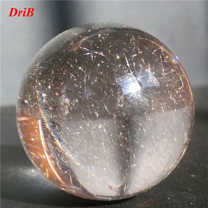 

Natural rutilated quartz crystal ball
