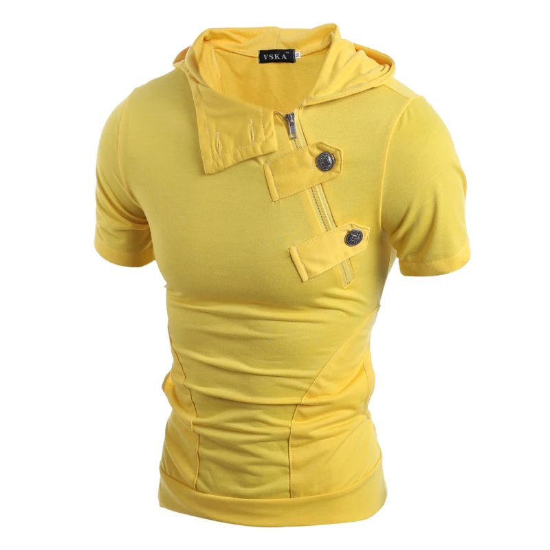 Summer Men t Shirts 2018 Fashion Slim Tops Tees Hooded Short Sleeve T Shirt Mens Clothing Casual Tee Shirts Men's brand t-shirts