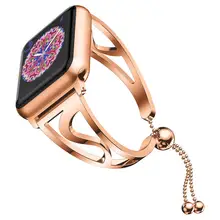 Модные женские туфли часы из розового золота, ремешок для Apple Iwatch 1/2/3 Уникальные Круглые бусины фитнес-Ремень Замена Нержавеющая сталь, 38, 42 мм, версия