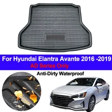 Tapis de sol pour Hyundai Elantra Avante 2016 2017 2018, tapis Anti-salissure pour coffre arrière de voiture