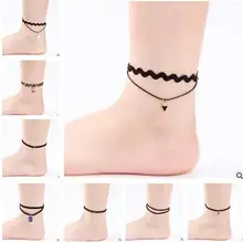 JL 051 горячая Распродажа дамские ножные браслеты ювелирные изделия Пляж Лето крючком черный браслет под босоножки ноги женские ювелирные изделия богемный доступ ювелирных изделий