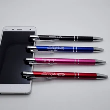 200 Pc Высококачественная ручка металлические шариковые ручки 2 в 1 кристаллический Стилус для компании новогодние подарки