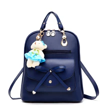Mujeres de la moda Mochila mochilas mochila escolar Para Las Niñas 2017 Mochilas de cuero Pu Bolsos de Las Señoras de la escuela Femenina Estudiante Negro