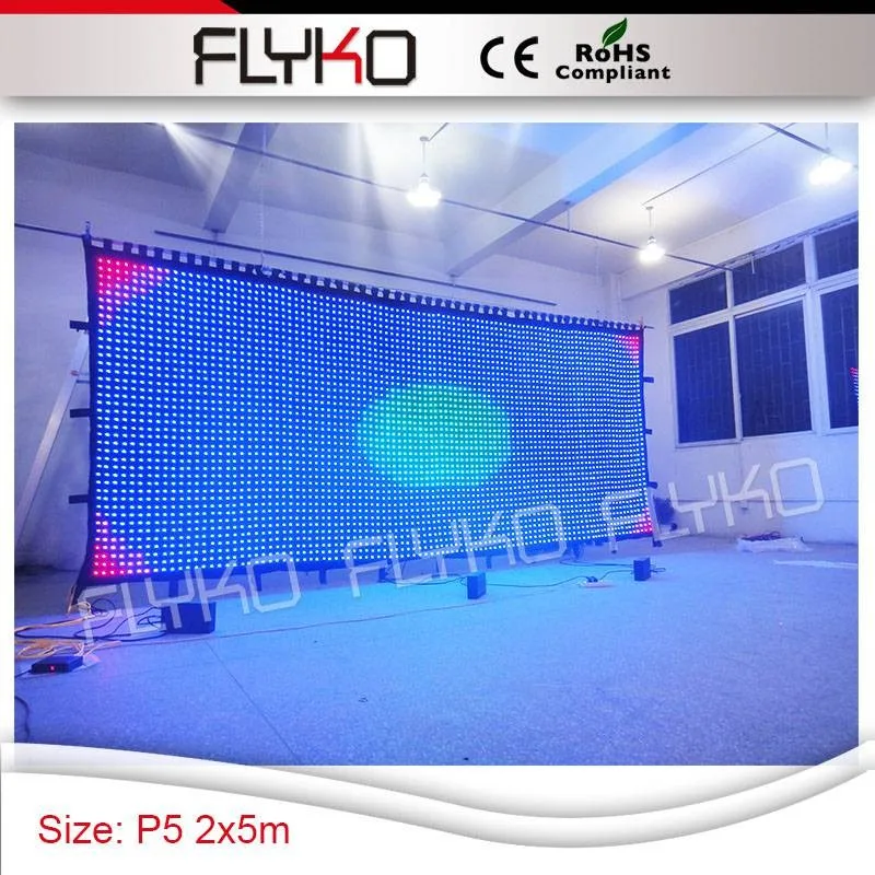 50 мм дисплей Видео Функция 2x5 м клуб xxx видео освещение светодиодный занавес-дисплей экран со светодиодными огнями