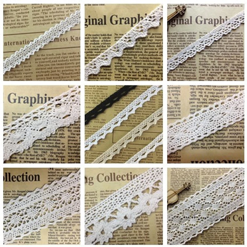 

2 yards/Lot Cotton Lace Trim Clothing Decorative Ribbon Home Handmade Patchwork DIY Sewing Wedding Crafts Accessory