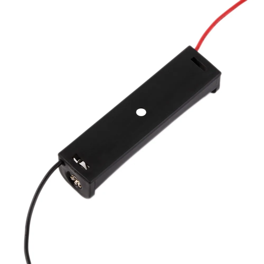 

Hot 2018 Plastic Battery Storage Case Box Holder for 1-AAA Battery with 6'' Cable Lead high quality Super Deals