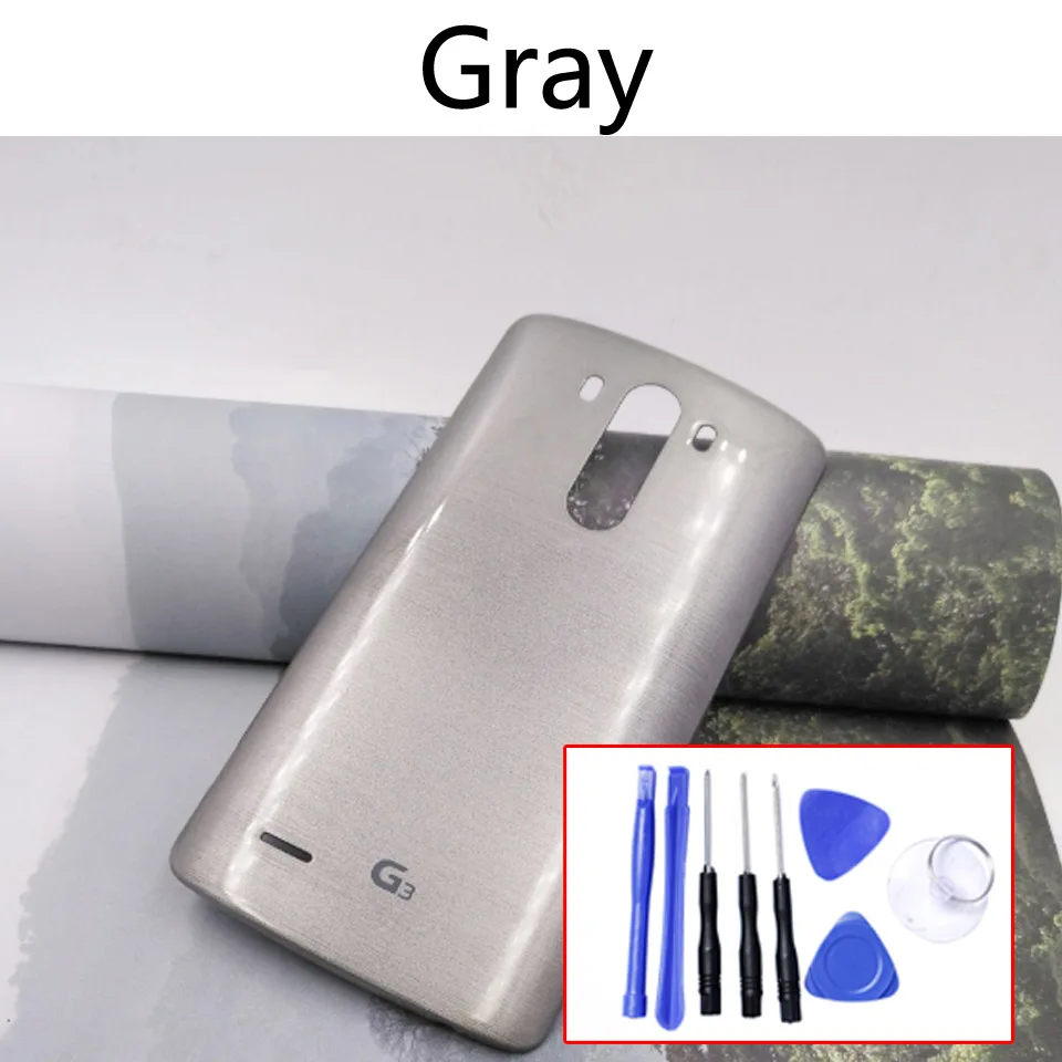 Задняя крышка батарейного отсека для LG G3 D850 D855 корпус батарейного отсека задняя крышка чехол Корпус Корпуса - Цвет: Gray-with tool