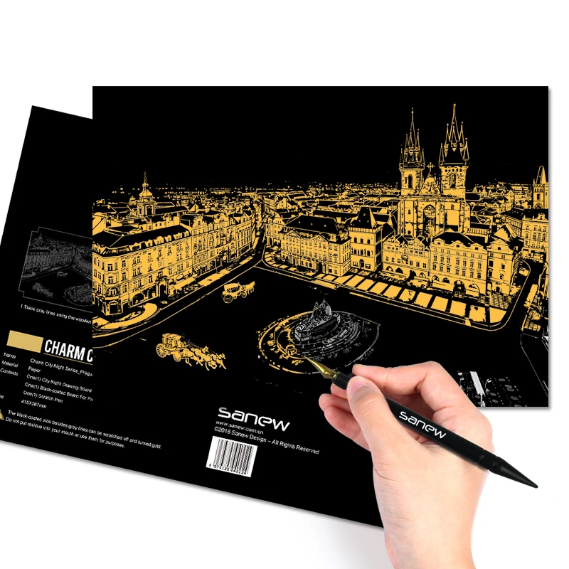 

Direct Selling Scraping The Painting City Night Landscape Handmade Diy Adult Children's Educational Toys Scratch Paper