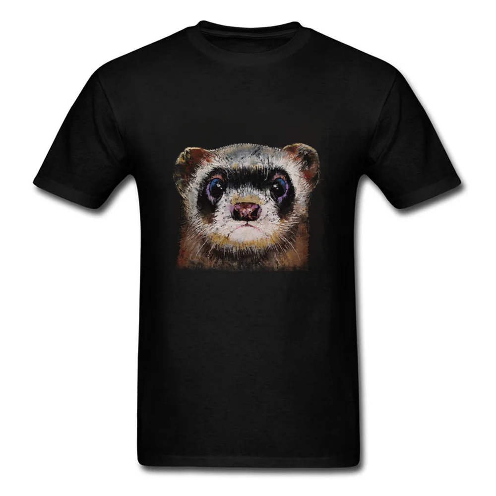 Cheap Mens T-shirts FERRET Casual Tops Shirt 100% Cotton Short Sleeve Birthday Clothing Shirt Crewneck Free Shipping FERRET black
