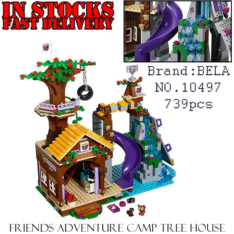 

Bela Girls Friends 10497 739PCS Friends adventure camp tree house Building Blocks Bricks enlighten toys for children brinquedos