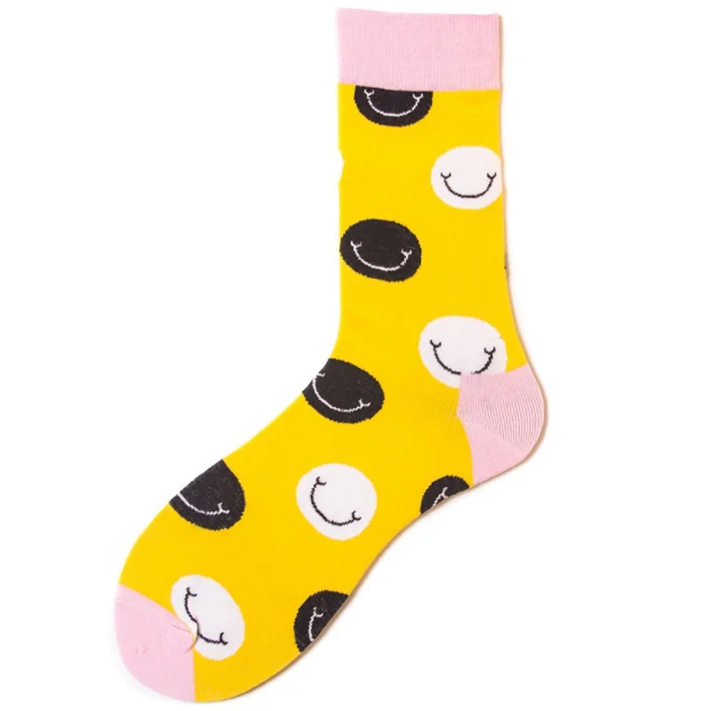 Длинные носки без пятки с принтом из хлопка стрейч дышащие моющиеся путешествия чулочно-носочные изделия для влюбленных рождественские носки - Цвет: A5