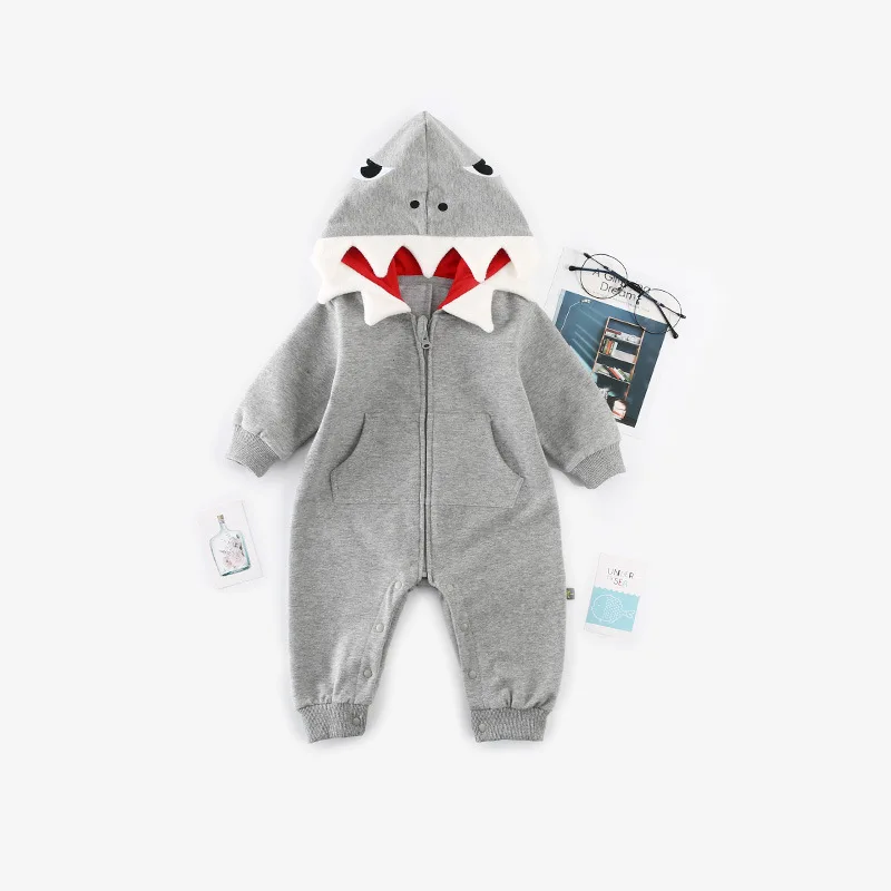 Tiny Cottons Baby Shark Clothes for Newborns Baby Unisex Rompers Overalls Cute Cartoon Toddler Infant Girl Boy Jumpsuits Clothes