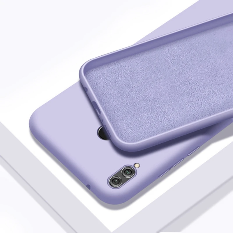 

New Liquid Silicone Case for HUAWEI Y5 2019 P30 P20 Lite Mate 20 X Pro 20X Nova 3 3i 4 Matte Soft TPU Cover with Microfiber