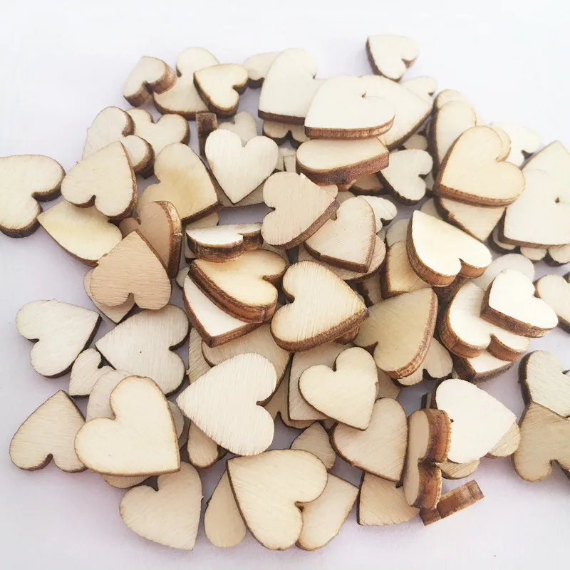 

100PCS 6-12MM Love Wooded Plaque Diy Craft Decorations For Birthday Party Wedding Wall DIY Arts Crafts Decoration Gift Tags