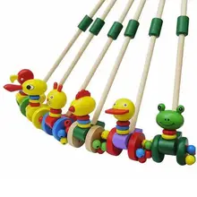 Путер деревянная игрушка для детей утка мультфильм животное на коляску деревянная тележка развивающие игрушки