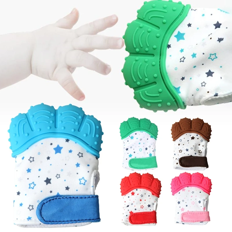 

Baby Teething Mitten for Baby Self-Soothing Pain Relief and Teething Glove BPA FREE Safe Food Grade Teething Mitt Dropshipping