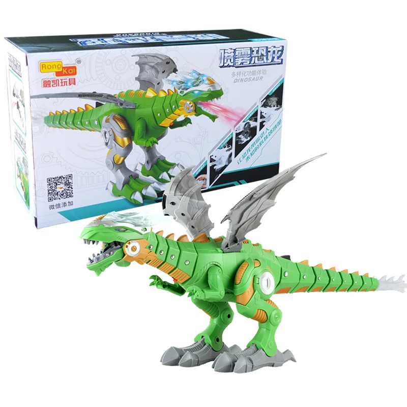 Электрическая игрушка большого размера, ходячий динозавр, светильник со звуком тираннозавра, детские игрушки, 1 шт., электрическая игрушка - Цвет: Светло-зеленый