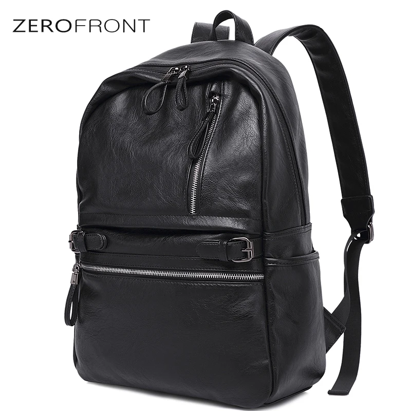 ZEROFRONT Fashion Brand Men's Business Backpacks Leather teenager School bag 15.6inch Casual Laptop Travel shoulder bags mochila ZEROFRONT Fashion Brand Men's Business Backpacks Leather teenager School bag 15.6inch Casual Laptop Travel shoulder bags mochila