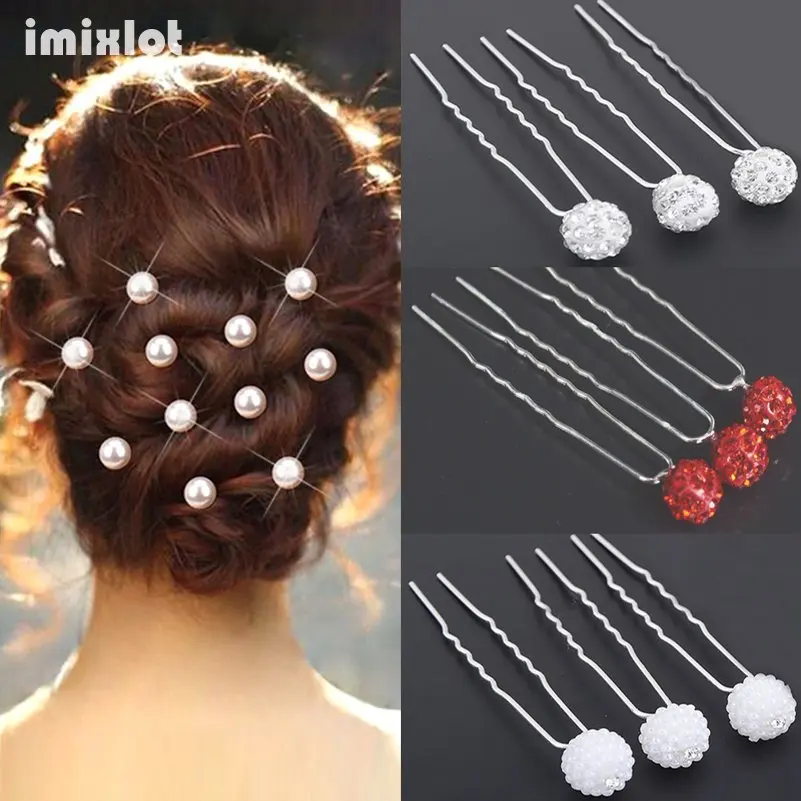 

20PCS Fashion Bridal Wedding Hair Accessories Crystal Pearl Hair Pins Clips Barrette Hairpins Hair Jewelry Accessories Wholesale
