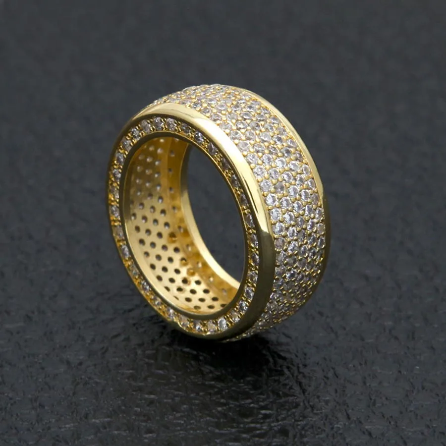 Hip hop Stainless Steel Cubic Zirconia Rings Iced Out High Quality Micro Pave CZ Rings Women & Men Gold Silver Finger Ring