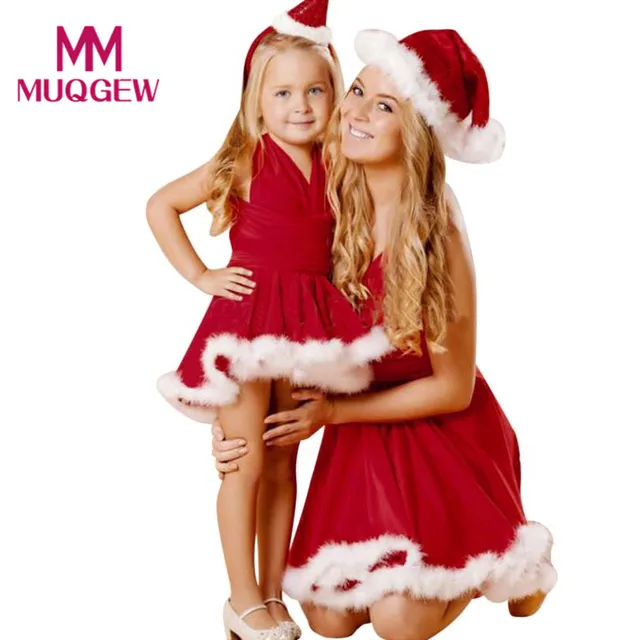 Fashion Christmas Family Matching Outfits Dresses Mom Kid Baby Girl Fashion Christmas Family Matching Outfits Dresses Mom Kid Baby Girl Christmas Clothes Bandge Sleeveless Pageant Party - Fashion Christmas Family Matching Outfits Dresses Mom Kid Baby Girl