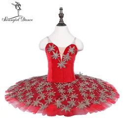 Красный Танцы Туту костюм детей и junior практикующих Производительность Балетная пачка платье для женщин 18079B