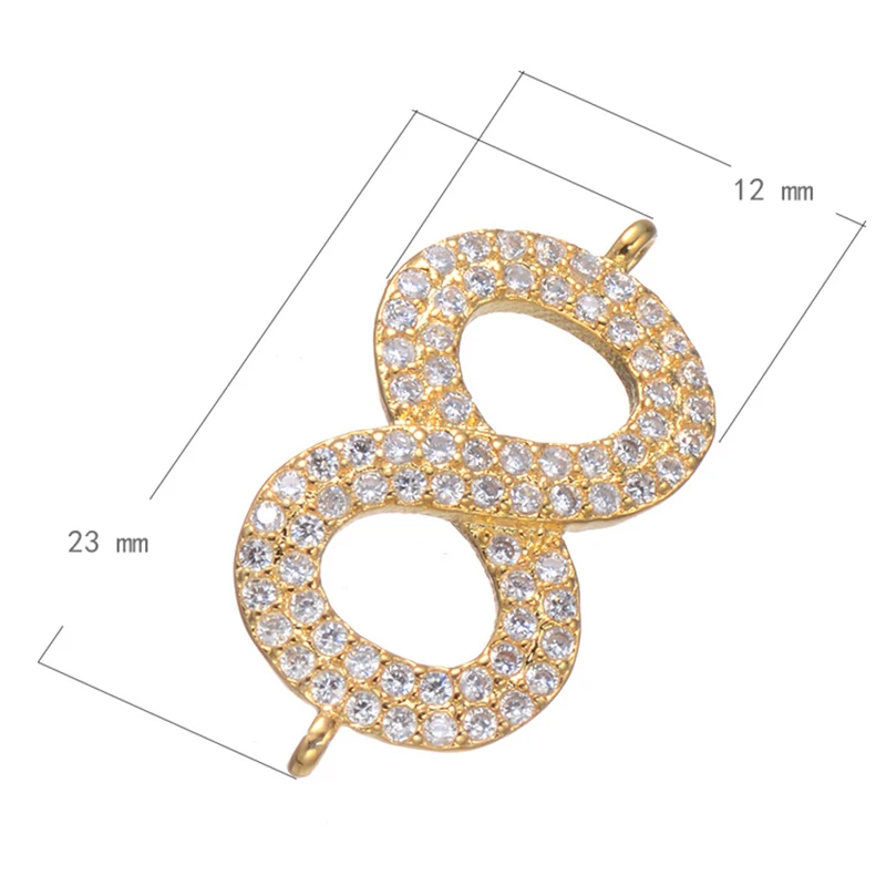 5 шт. микро проложить ювелирные изделия розовое золото бесконечное подвески для браслеты ожерелья Diy ремесла циркон бусины ювелирные изделия