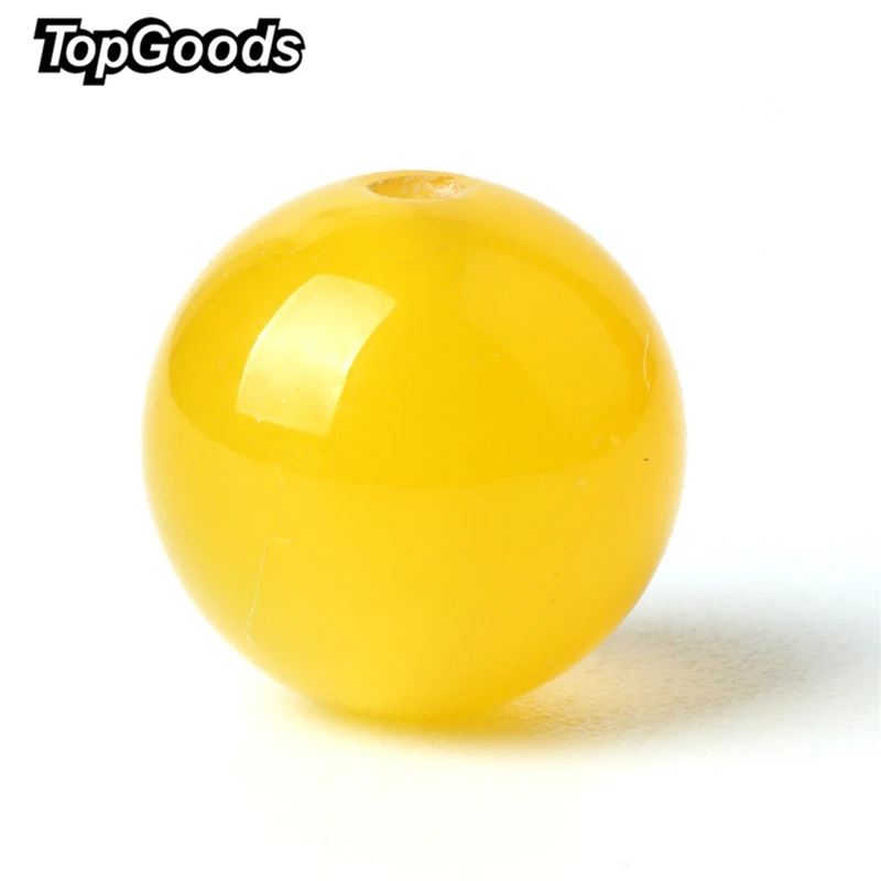 

TopGoods AAA Natural Yellow Agate Beads Round Loose Onyx Bead 6/8/10mm 15" Yellowish Gemstone For DIY Fine Bracelet Jewelry