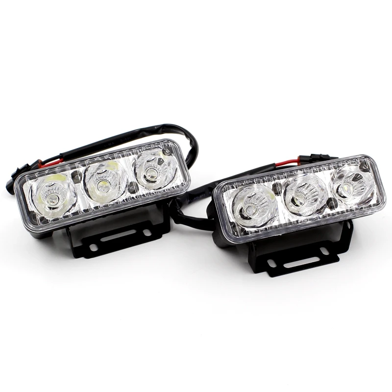 High Power 2Pcs/Set 6 Led 9W Universal Car Light Source Waterproof DC12V DRL Daytime Running Light Auto Lamp White Free Shipping