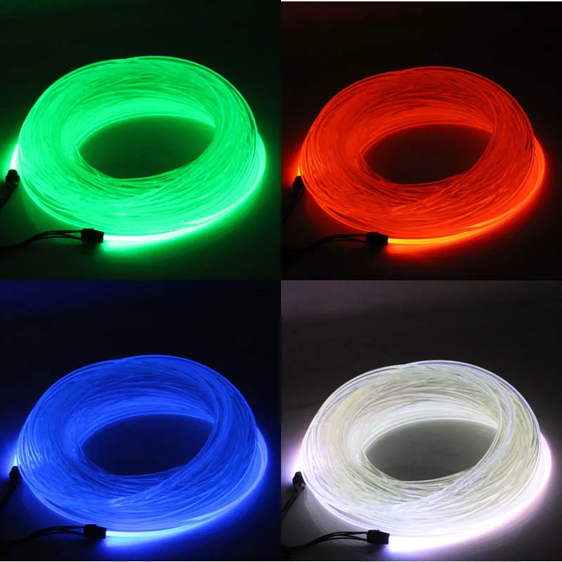 4.0mm Side Glow PMMA Fiber Optic Cable 5meters led lights for cars