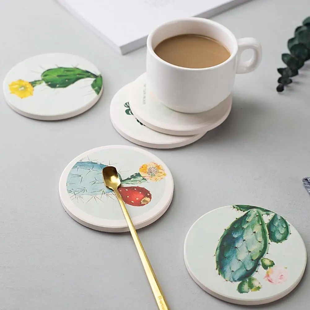 

Nordic Plant Place Mat Diatomite Water Coaster Insulation Placemat Innovative Home Natural Cork Coasters Cups Mugs Holder Mat