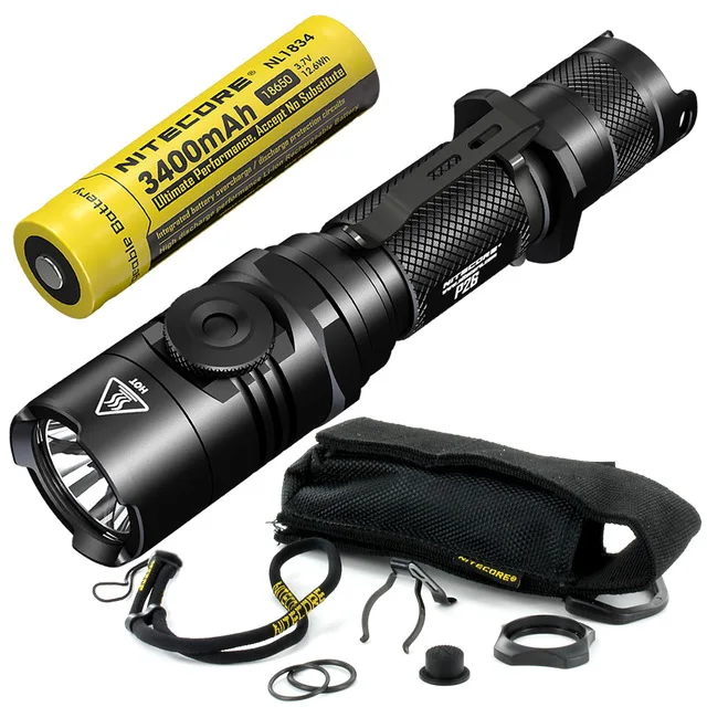 NITECORE P26 светодиодный фонарик CREE XP-L HI V3 светодиодный 1000LM тактический фонарь поворотный переключатель, фонарь для охоты, 18650 Батарея - Испускаемый цвет: RGB