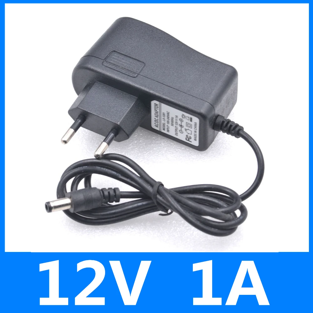 

AC DC Adapter DC 12V 1A AC 100-240V Converter Adapter Charger Power Supply EU Plug Black Free shipping